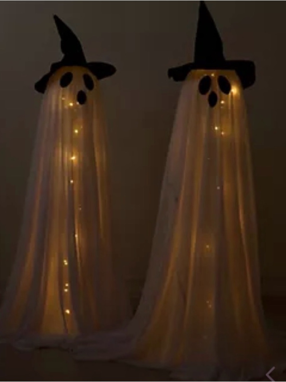 QVC Hay & Harvest Indoor/Outdoor S/2 Witch Ghosts with Remote
